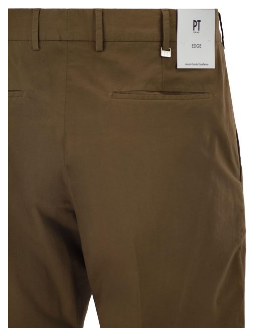 PT Torino Natural Stretch Cotton Tailored Trousers