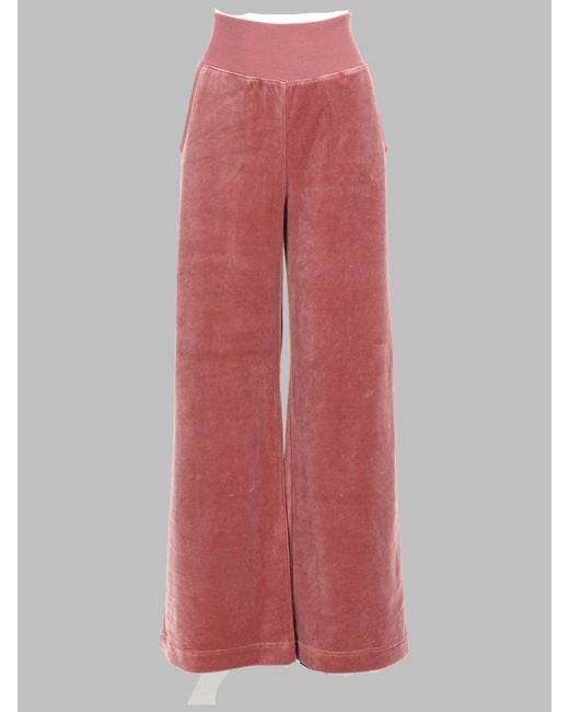 Alberta Ferretti Red Chic Athleisure Chenille Trousers For