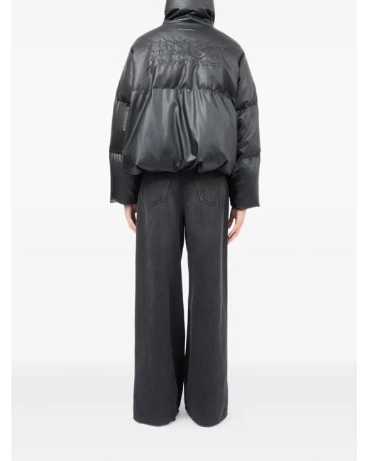 MM6 by Maison Margiela Black Short Nylon Down Jacke