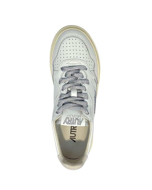 Autry White Medalist Low Wom Sw03 Leather/Swoll