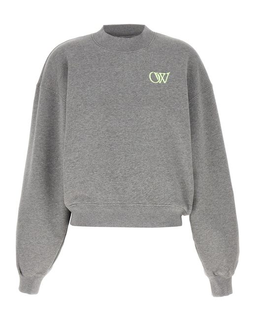 Off-White c/o Virgil Abloh Gray 'Ow' Embroidered Sweatshirt