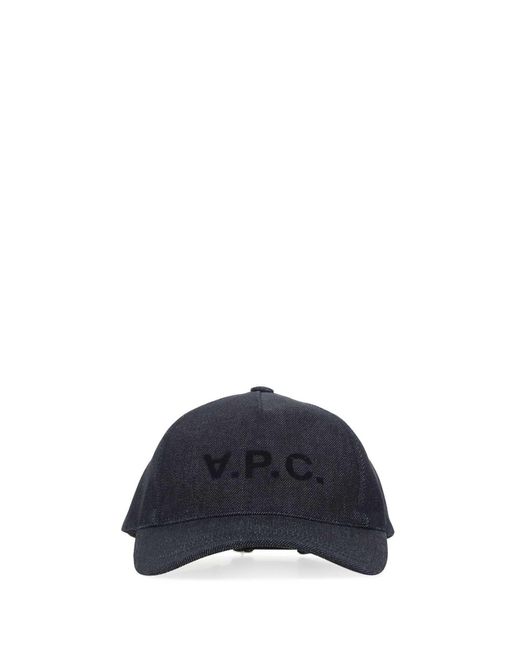 A.P.C. Blue Denim Baseball Cap for men