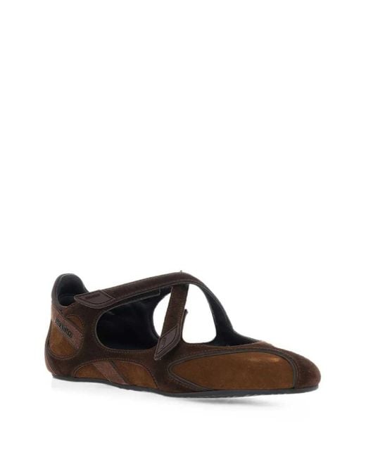 The Attico Brown Suede Ballet Flats, Size 1