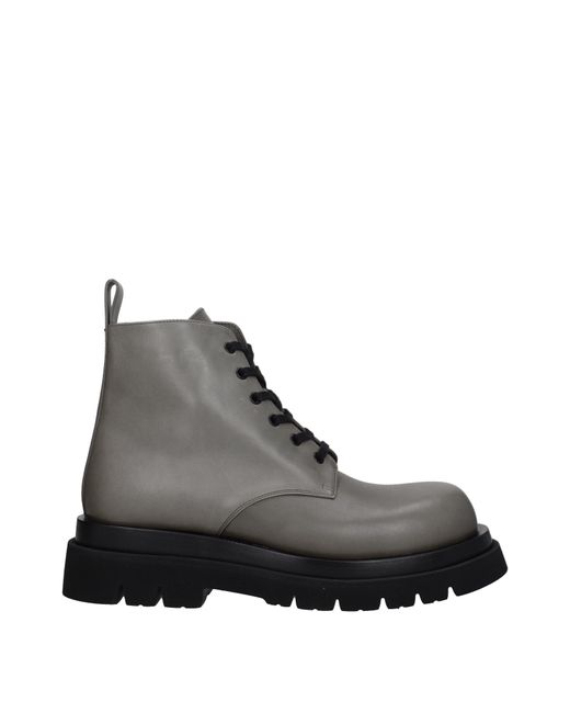 Bottega Veneta Gray Stivaletti Uomo Pelle Grigio/Asfalto for men
