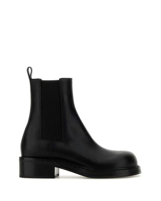 Bottega Veneta Black Leather Cliff Ankle Boots