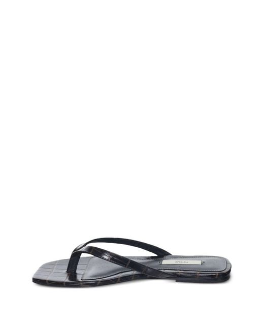 Totême Blue Leather Flat Thong Sandals