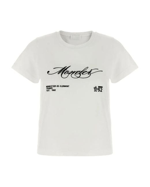 Moncler White T-Shirts And Polos