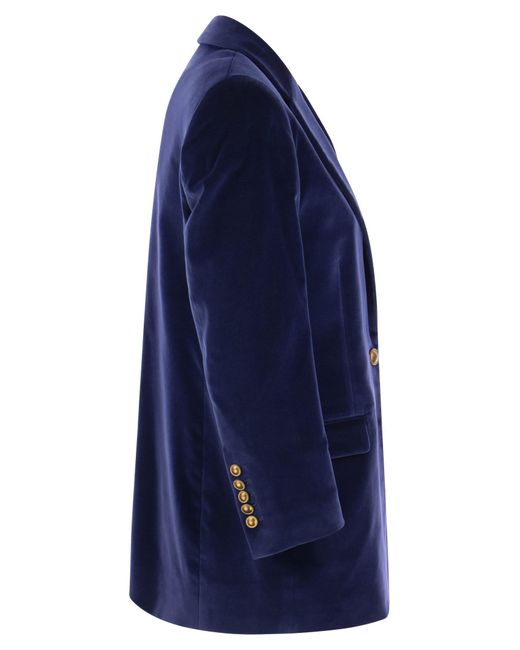 Antonia Veste en velours à poitrine simple SAULINA en coloris Blue