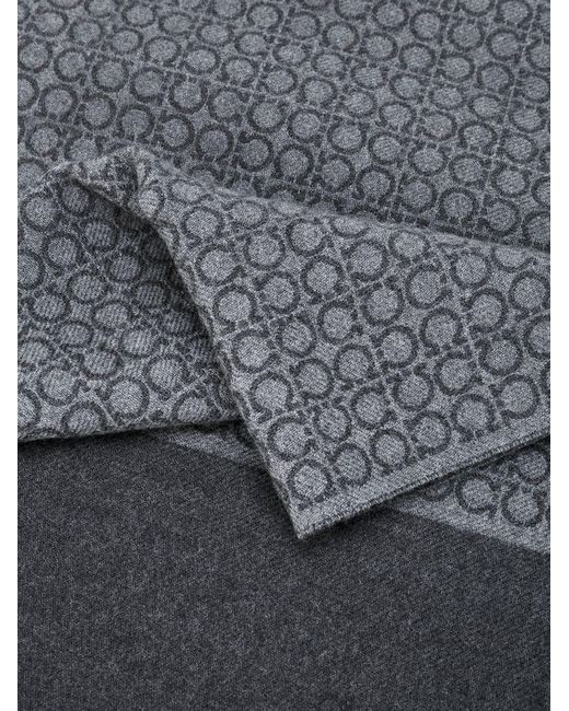 Ferragamo Gray Gancini Wool Scarf for men