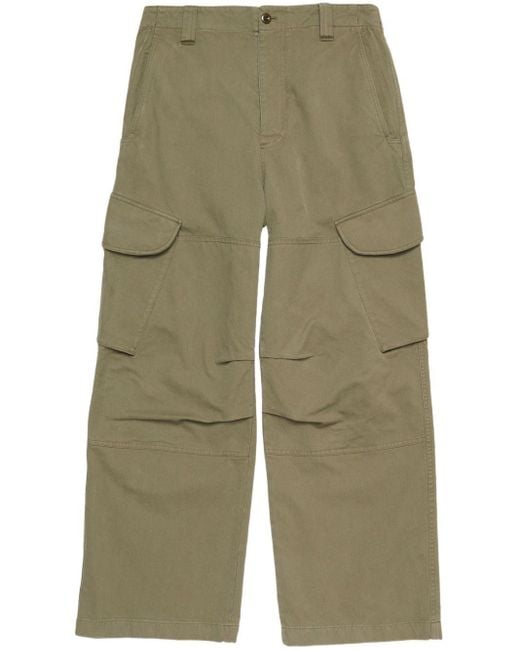 Acne Green Utility-Inspired Straight Pants With Flap Pockets for men