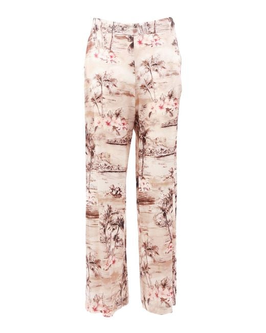 Shirtaporter Pink Pant Palazzo Seta