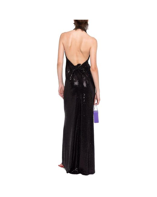Blanca Vita Black Sequin-embellished Long Dress