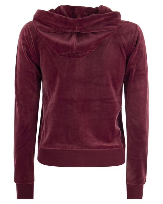 Juicy Couture Red Cotton Samt Hoodie
