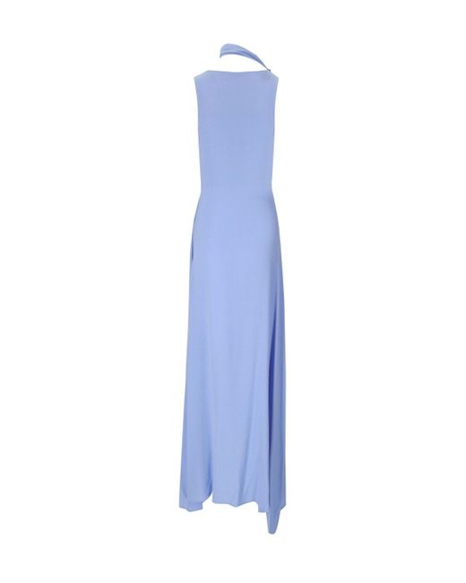 FEDERICA TOSI Blue Long Dress With Foulard Scarf