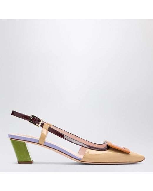 Roger Vivier Pink Belle Vivier Multicolour Patent Slingback