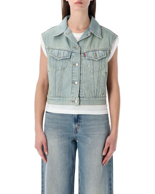 Levi's Blue Shrunken 90's Denim Vest