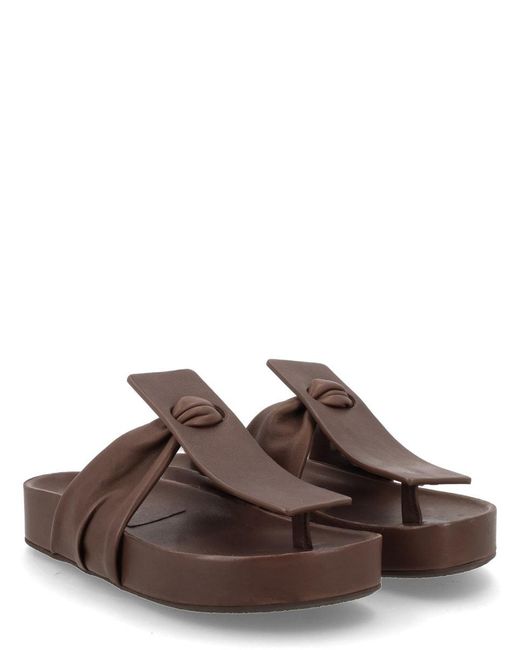 Uma Wang Brown Solid Sandals