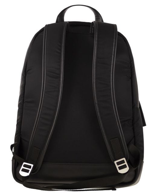 Hogan Black Technical Fabric Backpack