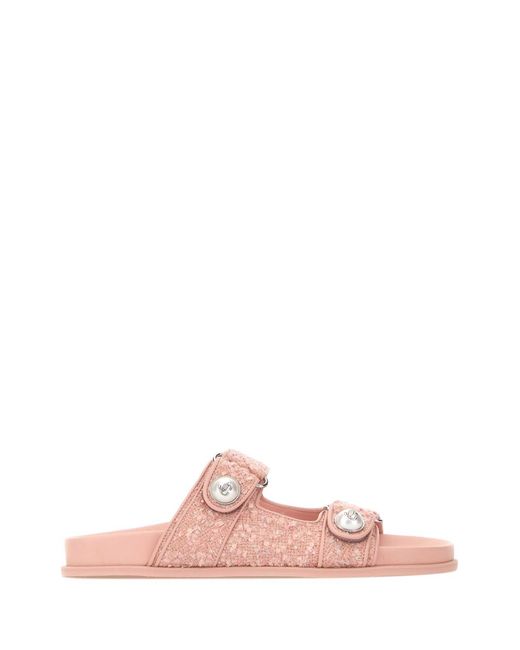 Jimmy Choo Pink Boucle Fayence Slippers