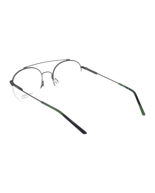 Calvin Klein Multicolor Satin Gunmetal Metal Optical Glasses for men
