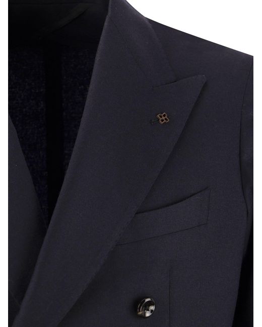 Tagliatore Blue Suit In Wool And Cashmere