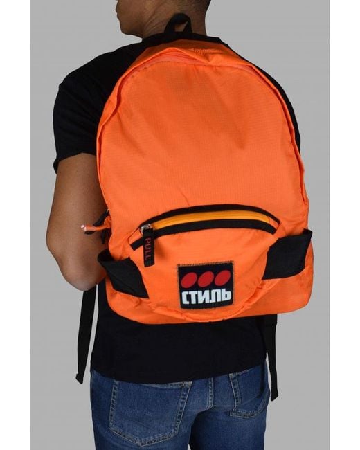 Heron Preston Orange Backpack for men
