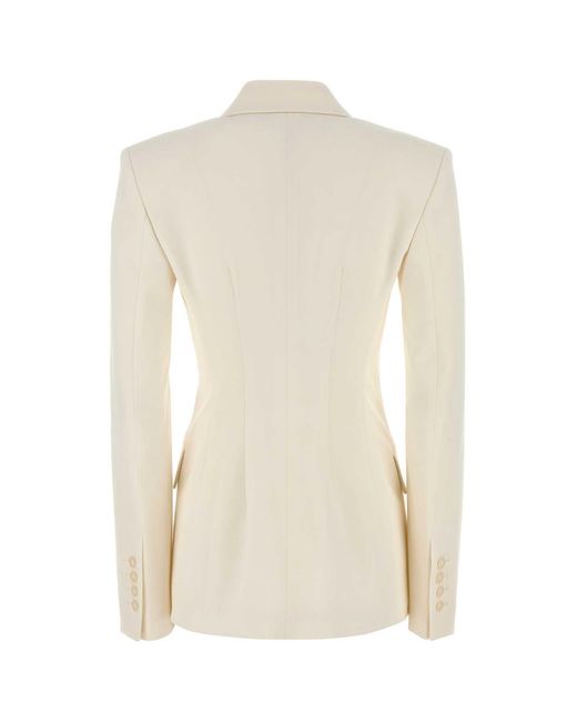 ANDAMANE Natural Ivory Stretch Gabardine Blazer