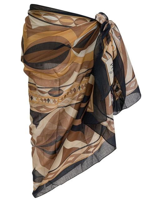 Emilio Pucci Black "Collane" Pareo