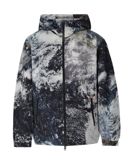 DIESEL J Warrett Print mehrfarbige Kapuzenjacke in Gray für Herren