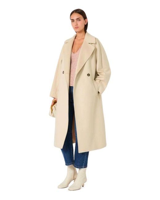 Weekend by Maxmara Natural Resina Ivory Belted Coat