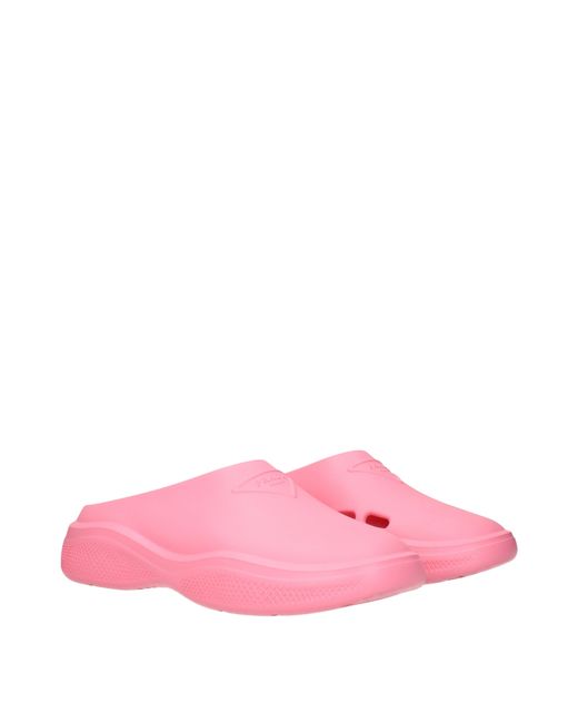 Prada Pink Mellow Clogs And Mules Rubber/Begonia