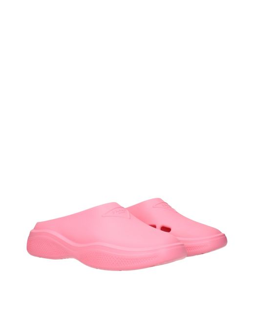 Prada Pink Ciabatte E Zoccoli Mellow Donna Gomma Rosa/Begonia