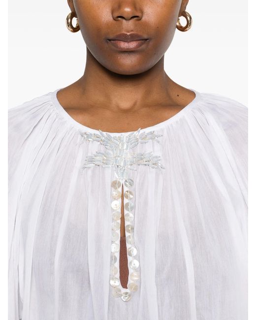 Forte_forte White Embroidered Blouse