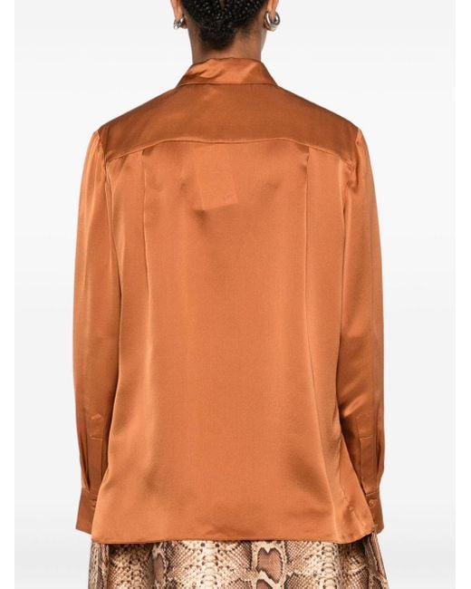 Zimmermann Orange Satin Silk Shirt