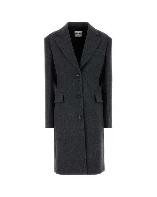 Miu Miu Black Virgin-Wool Coat