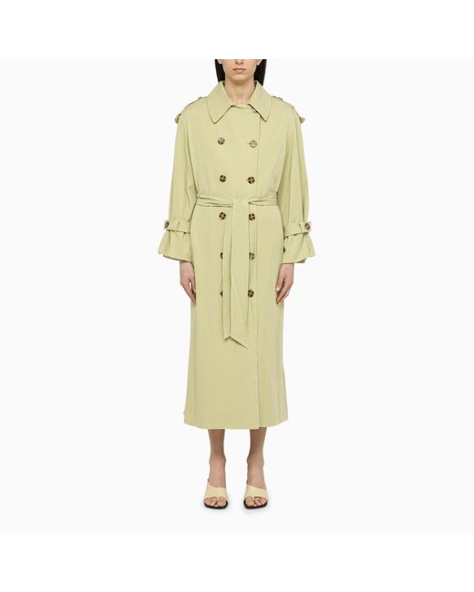 By Malene Birger Yellow Green Double Breasted Duster With Belt