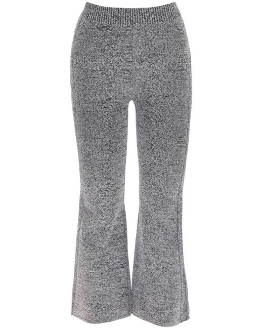 Pantalon coupé en tricot étiré Ganni en coloris Gray