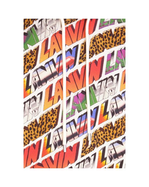 Lanvin Logo -sweatshirt Met Capuchon in het Natural voor heren