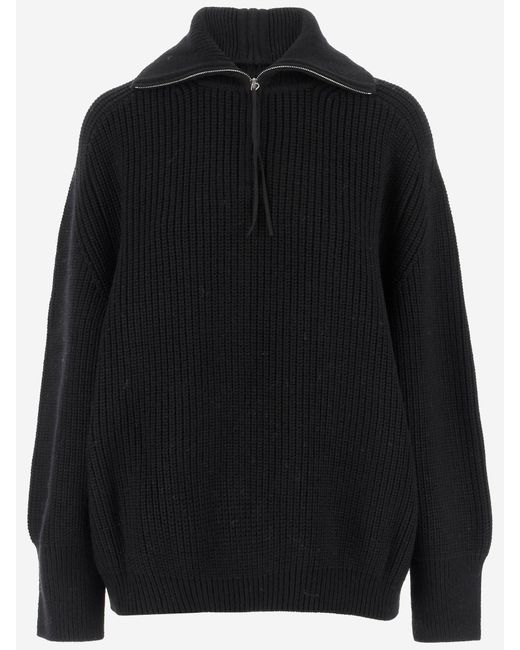 Carven Wollen Ritssluiting Op De Trui in het Black