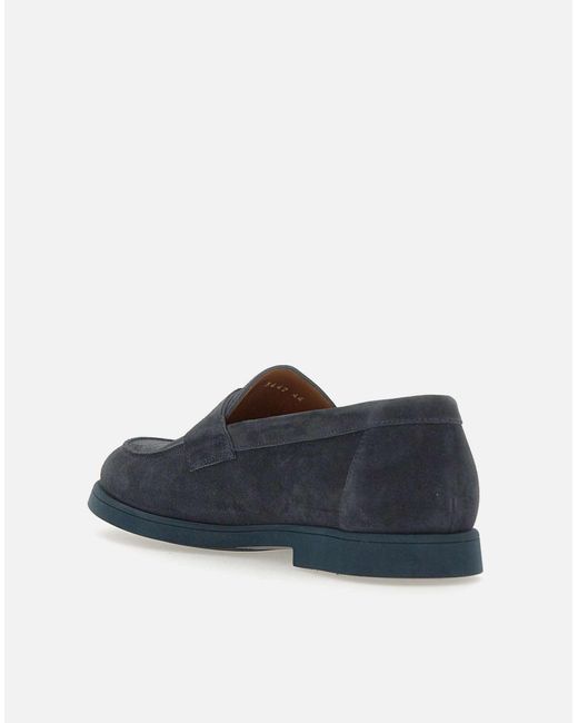 Doucal's Blue Mink Suede Loafers for men