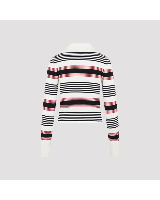 Céline White Cotton Polo Sweater