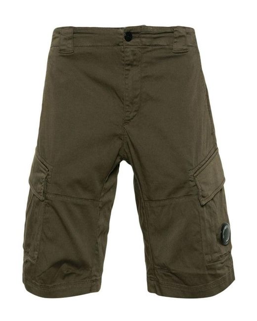 C P Company Sateen Stretch Cargo Shorts in Green für Herren