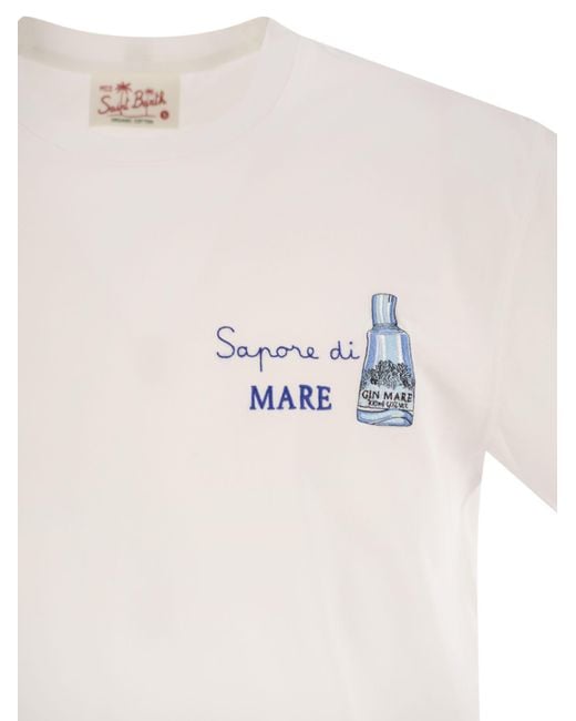Mc2 Saint Barth White T-Shirt With Chest Print for men