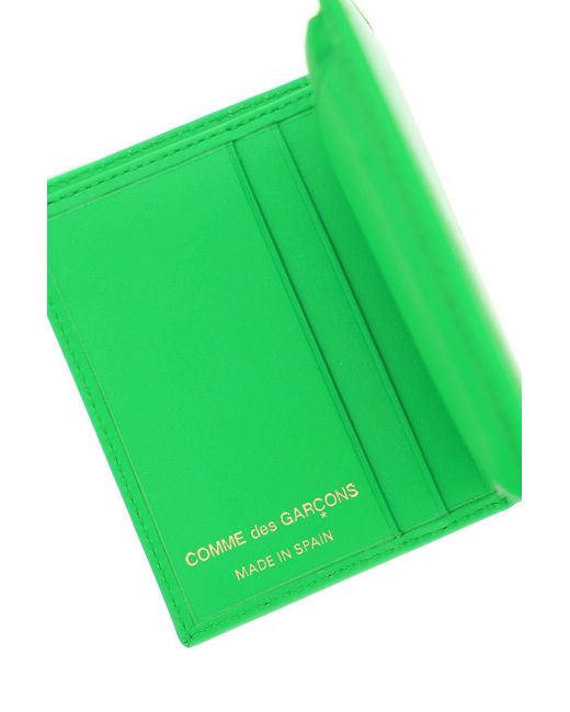 Comme des Garçons Comme Des Garcons Portemonnee Leren Kleine Tweevoudige Portemonnee in het Green voor heren