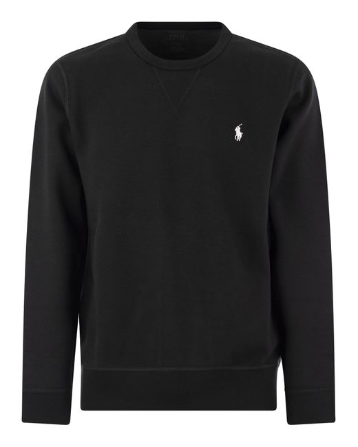 Double tricot Crew Neck Sweatshirt Polo Ralph Lauren pour homme en coloris Black