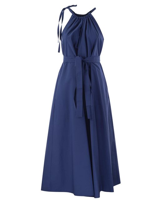 Weekend by Maxmara Fidato Cotton Poplin -jurk in het Blue