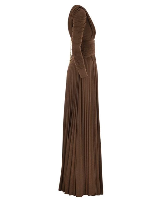 Elisabetta Franchi Brown Carpet Dress