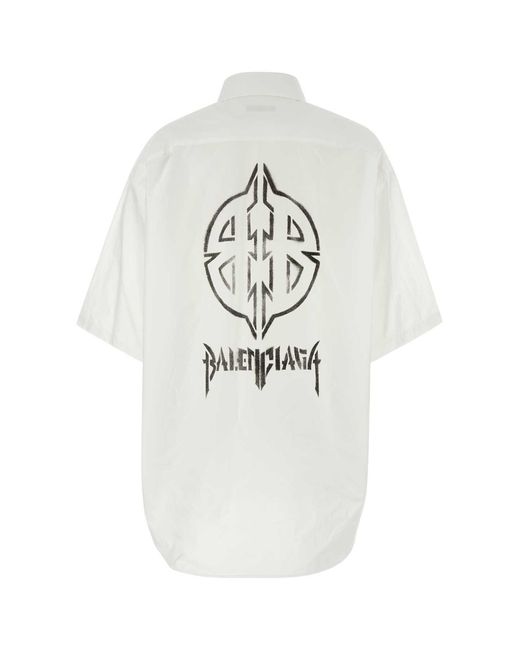 Balenciaga White Poplin Oversize Shirt