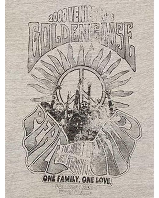 Golden Goose Deluxe Brand Gray Cotton T Shirt With Logo Print