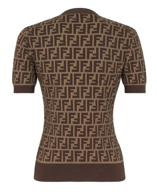 Fendi Brown Ff Pattern Top